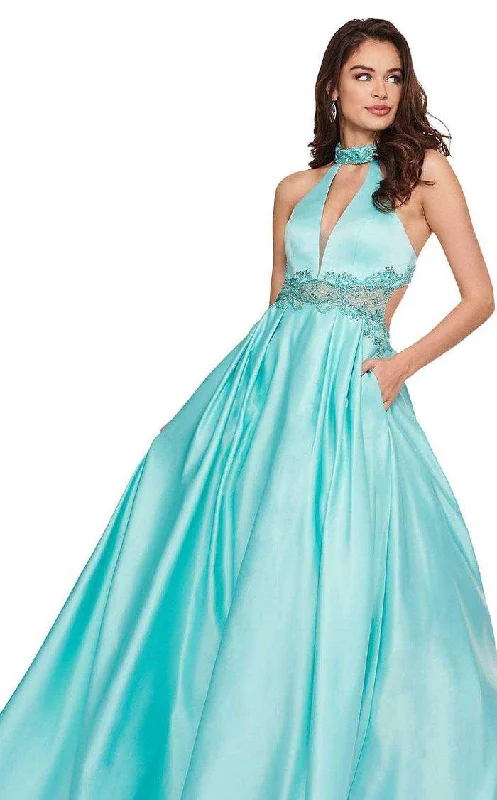 Shop Ladies Clothes Rachel Allan Prom Long Halter Beaded Dress 6528