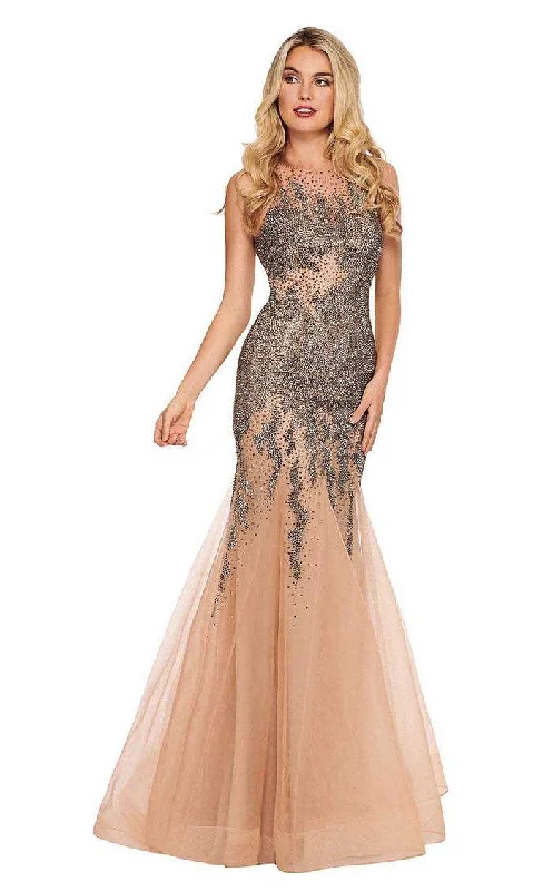 Daily Essentials Rachel Allan Prom Long Halter Trumpet Dress 6452