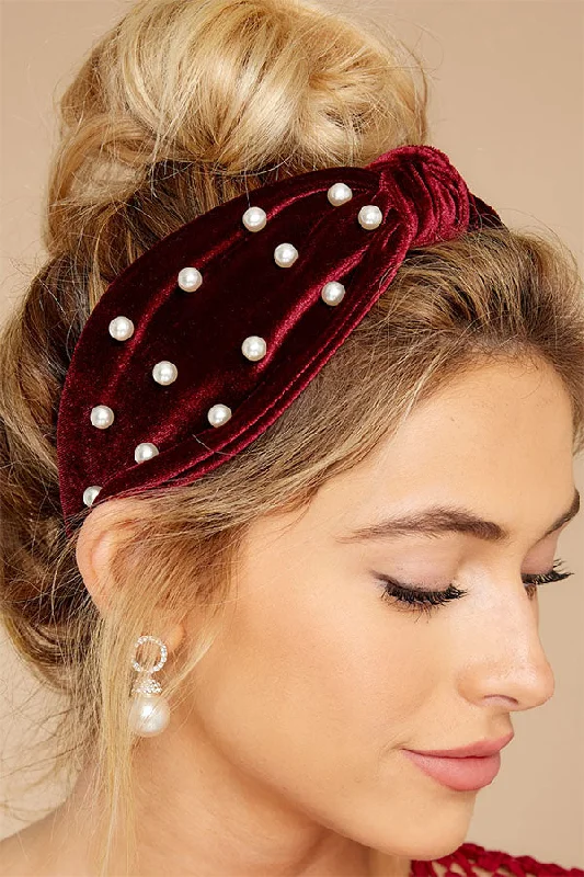 Exclusive Discounts Gold Velvet Pearl Knotted Headband