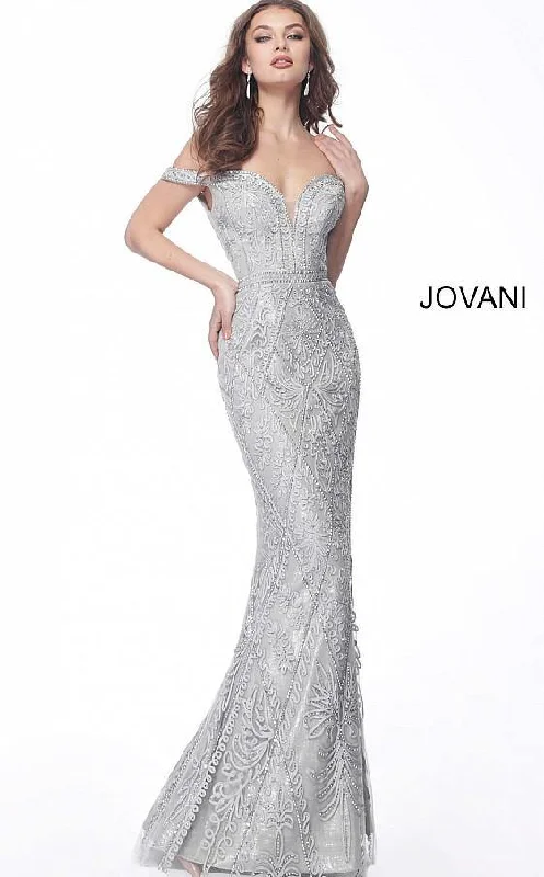 Trendy Styles Jovani 68130 Long Off Shoulder Prom Dress