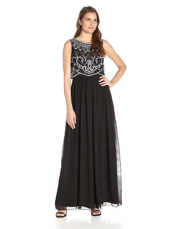 Sophisticated Style Adrianna Papell AP091928840 Long Formal Sleeveless Chiffon Dress