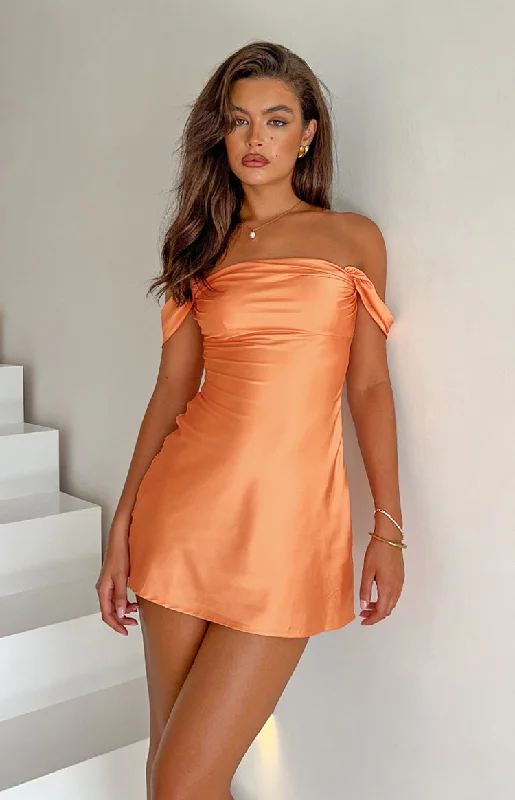 Holiday Gift Guide Sale Zoella Orange Off The Shoulder Mini Dress