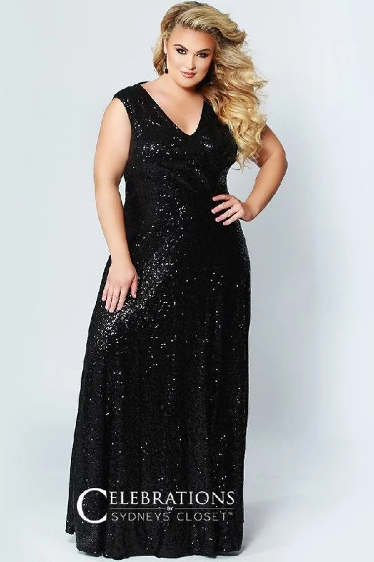 Women’s Activewear for Exercise and Sports Sydney's Closet CE1801 Size 24 Long Sequin Plus Size Prom Dress Formal Evening Gown