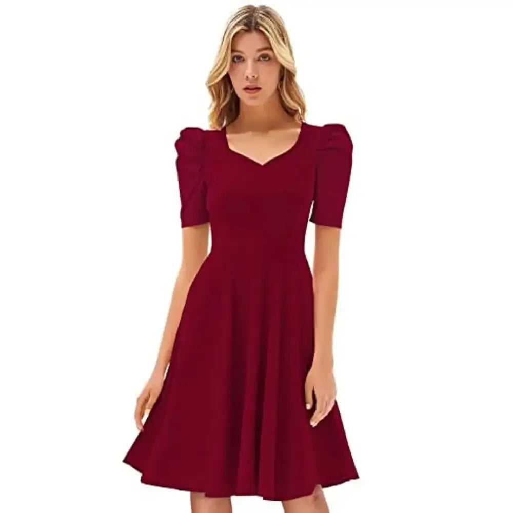 Latest Fashion for Women aihole Enterprise Western Dresses for Women|Stylish Latest Dresses|Stylish Tops|Western Tops for Girls|Gown| Dress Crop top|Party Dress- (Maroon) Small