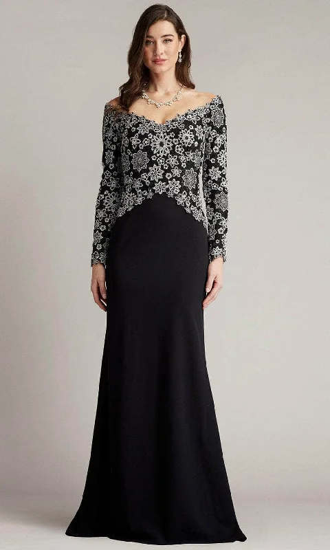 Women's Clothes Online Shopping Tadashi Shoji CFX24576L - Long Sleeve Off Shoulder Evening Gown