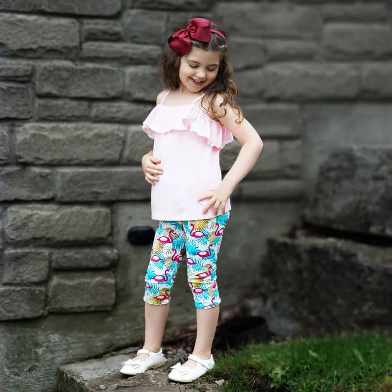 Elegant Clothing Waldo's Flamingos - Girls Reversible Capri