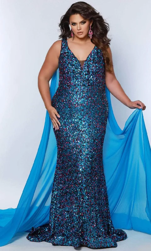 Wardrobe Upgrade Sydney's Closet JK2407 - V-Neck Sleeveless Evening Gown