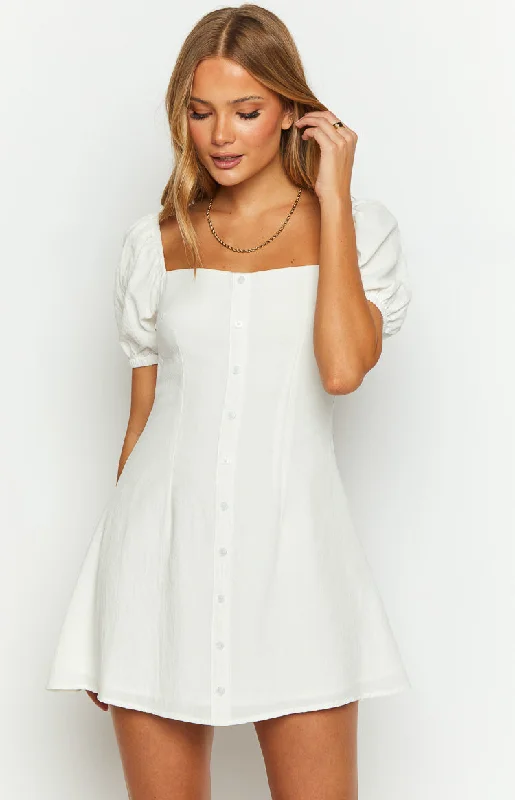 Women Online Clothing Boutiques Maysen White Cap Sleeve Mini Dress