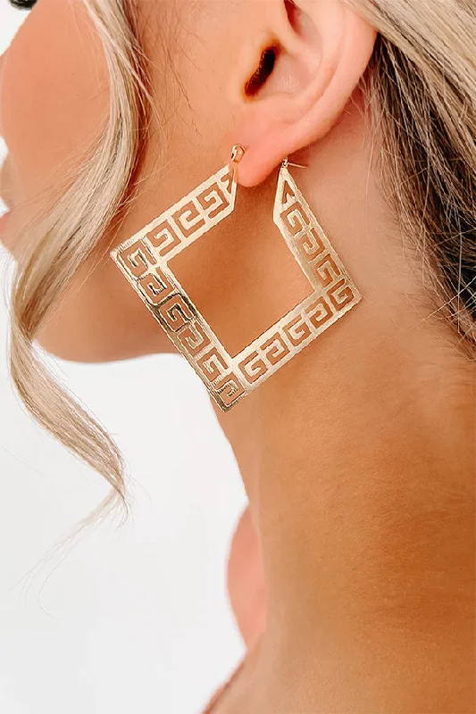 Odd Size Clearance Sale Hollow Geometric Pattern Earrings