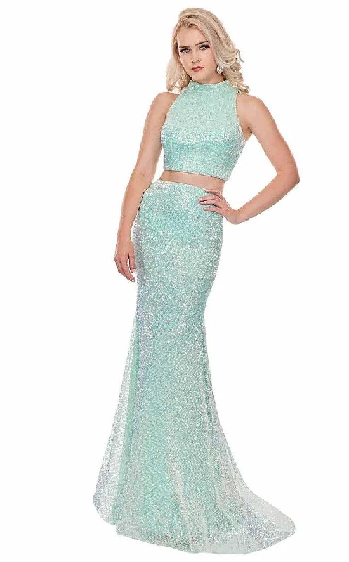 Exclusive Discounts Rachel Allan Prom Long Two Piece Halter Dress 6450