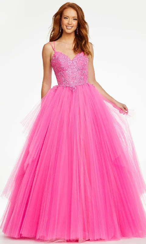 All Season Basics Discount Ashley Lauren - 11146 Embroidered V-Neck Tulle Ballgown