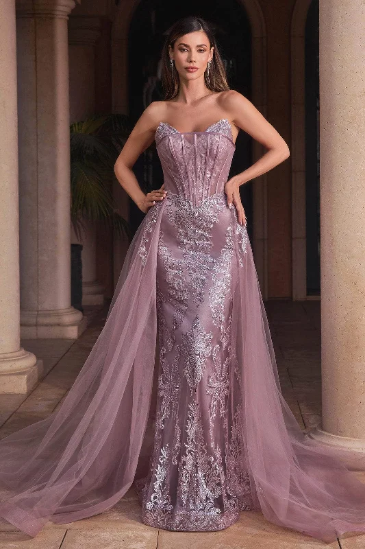 Elegant Women’s Clothing Ladivine J858 - Glitter Embroidered Sheath Evening Gown