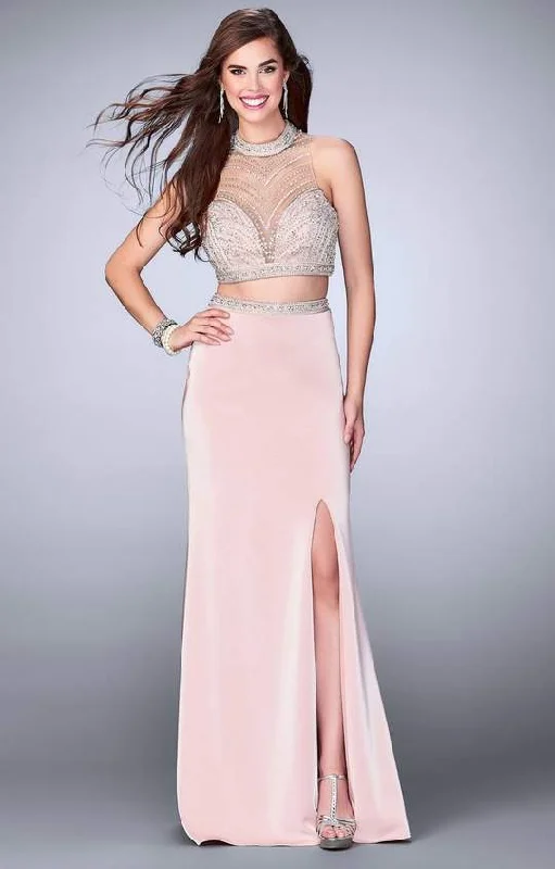 VIP Member Discount La Femme - Embellished Sweetheart Two Piece Gown With Slit 24126SC