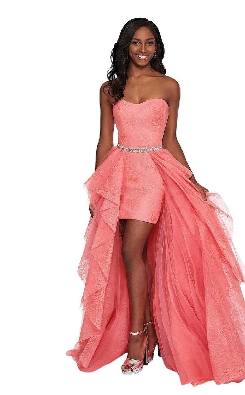 Women Clothes Rachel Allan Prom Strapless High Low Dress 6406