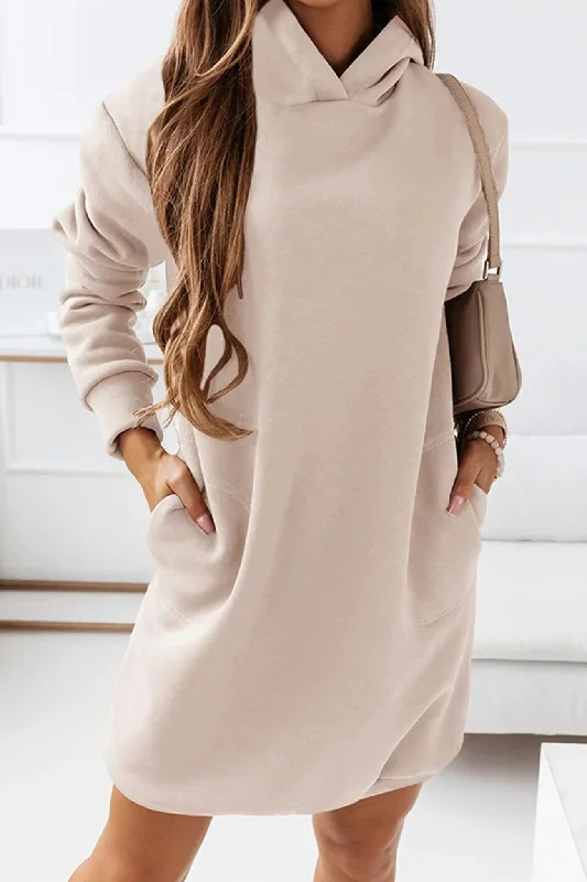 Limited Time Offer Solid Hooded Mini Dress