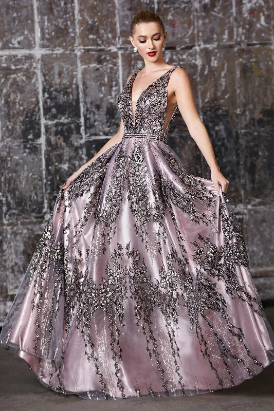 Additional Time-Limited Offers Cinderella Divine OC004 Long Prom Formal Glitter Floral Evening Dress