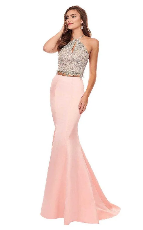 Season Offer Rachel Allan Long Two Piece Prom Halter Dress 6478