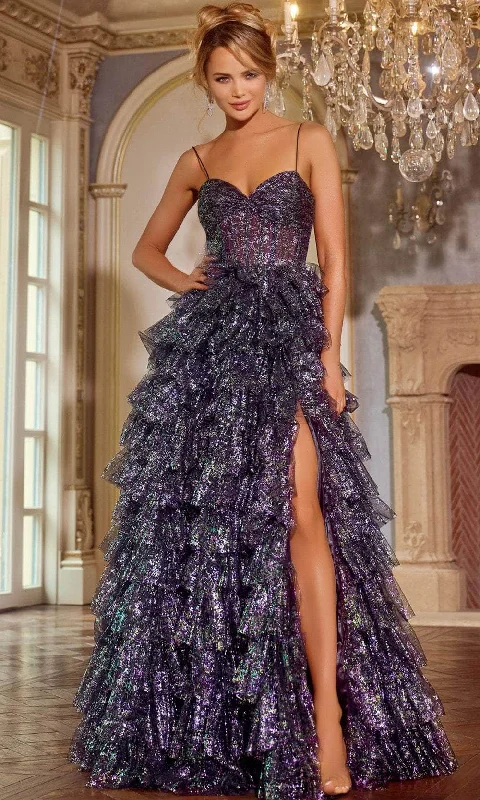 Clearance Sale Online Jovani 39305 - Spaghetti Straps Ruffled Prom Gown