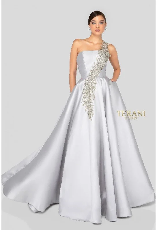 Special Offers, Don't Miss Terani Couture 1912E9202 One Shoulder Long Ball Gown