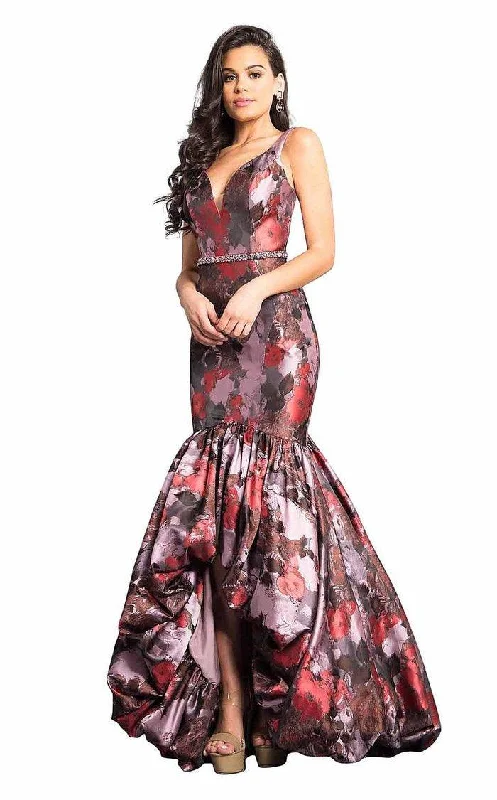 Trendy Women’s Dresses Online Rachel Allan High Low Floral Mermaid Prom Gown 8357