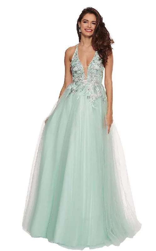 Sale On Sale Rachel Allan Long Halter Prom Floral Ball Gown 6587