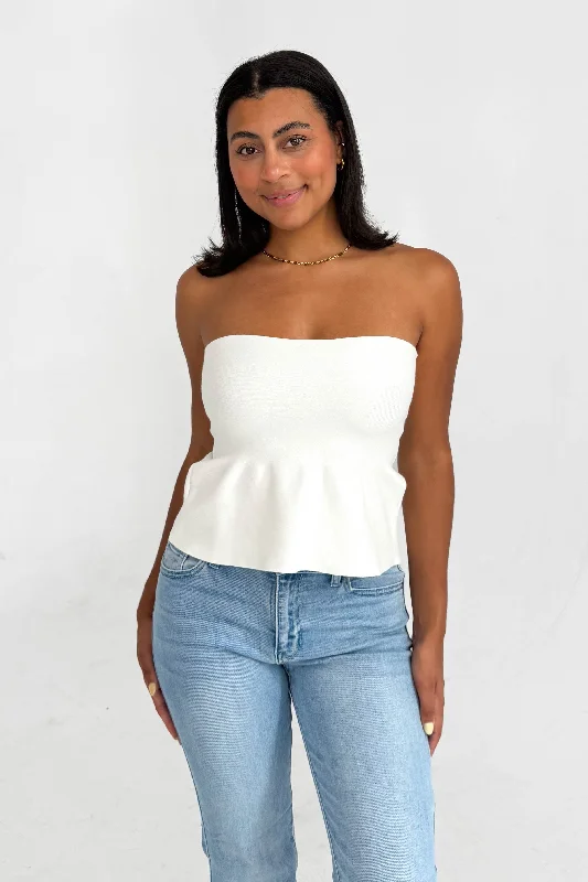 Stylish Women's Apparel Girls Night Top in White