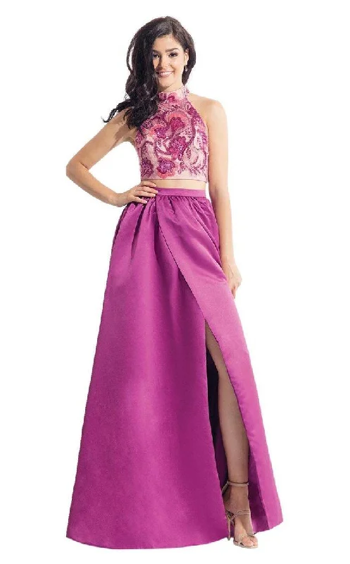 Women's Clothes Online Shopping Rachel Allan Prom Long Two Piece Halter Dress 6014