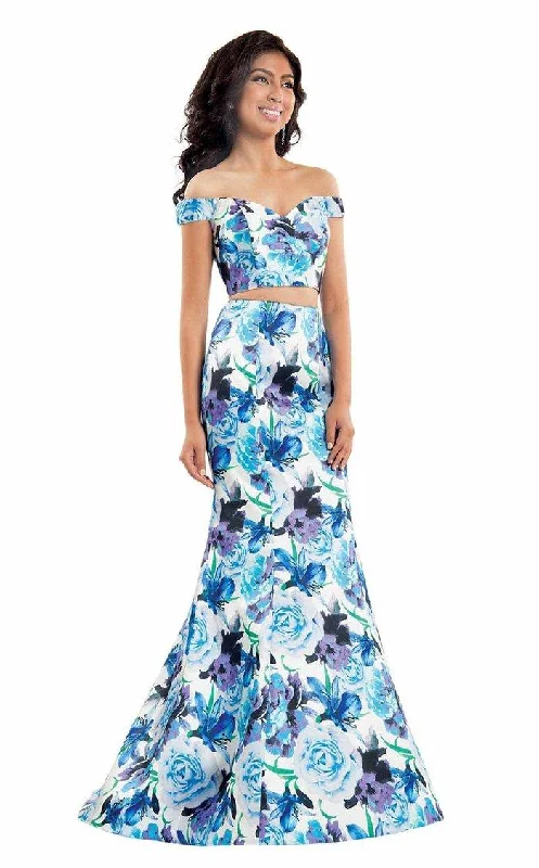 Women Wear Brands Rachel Allan Long Two Piece Prom Floral Dress 6127