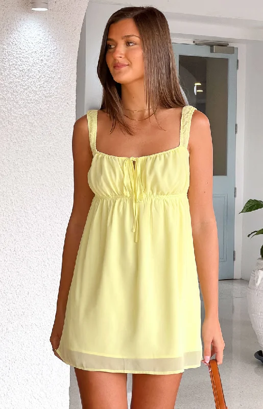 Business Casual Outfits Brooke Yellow Mini Dress