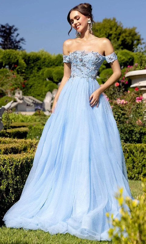 Latest Fashion for Women Portia and Scarlett PS25309 - Off-Shoulder Bead Embellished Ballgown