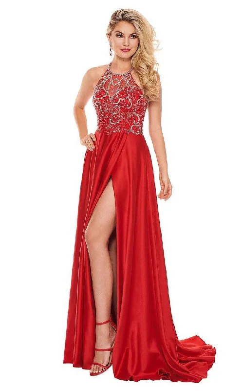 Women’s Clothing for Every Occasion Rachel Allan Prom Beaded Halter Long Dress 6487