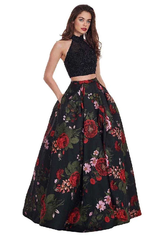 Exclusive Women’s Fashion Collection Rachel Allan Prom Long Halter Floral Ball Gown 6504