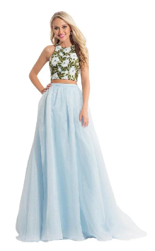 Woman Clothing Rachel Allan Prom Long Two Piece Halter Gown 6151