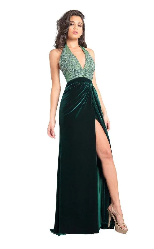 Women Online Clothing Boutiques Rachel Allan Prom Long Beaded Halter Dress 8345