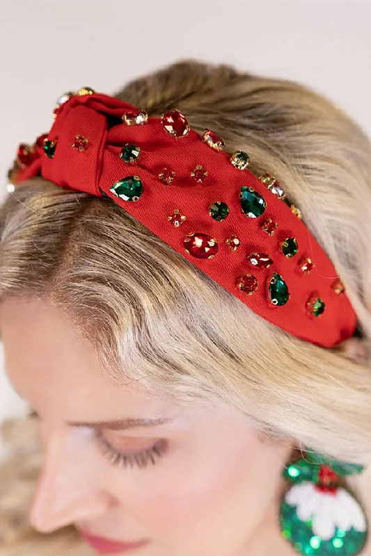 Vintage Women’s Fashion Knotted Christmas Tree Snowflake Christmas Stocking Decorative Headband