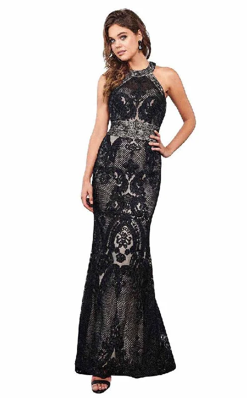 Seasonal Clearance Rachel Allan Prom Long Halter Mermaid Dress 6462