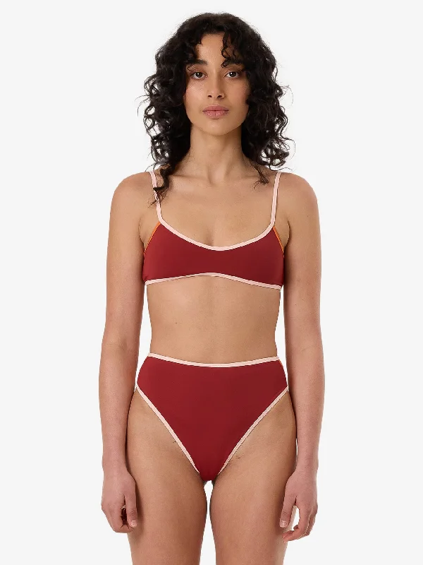 Women’s Clothing for All Occasions Petra 90S High Cut Bikini Bottom - Crimson