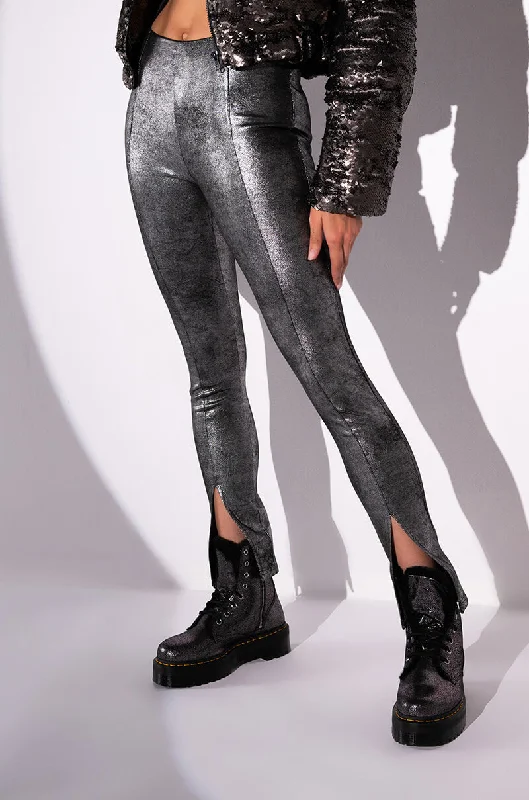 Stylish Loungewear for Women INTO THE NIGHT METALLIC SPLIT HEM PANT