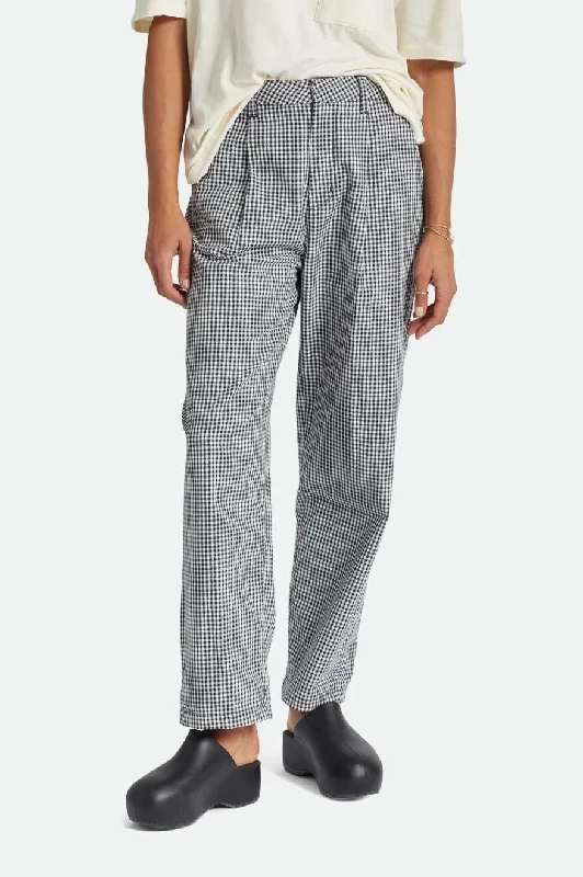 Effortless Chic for Women Victory Trouser Pant - Washed Navy Gingham