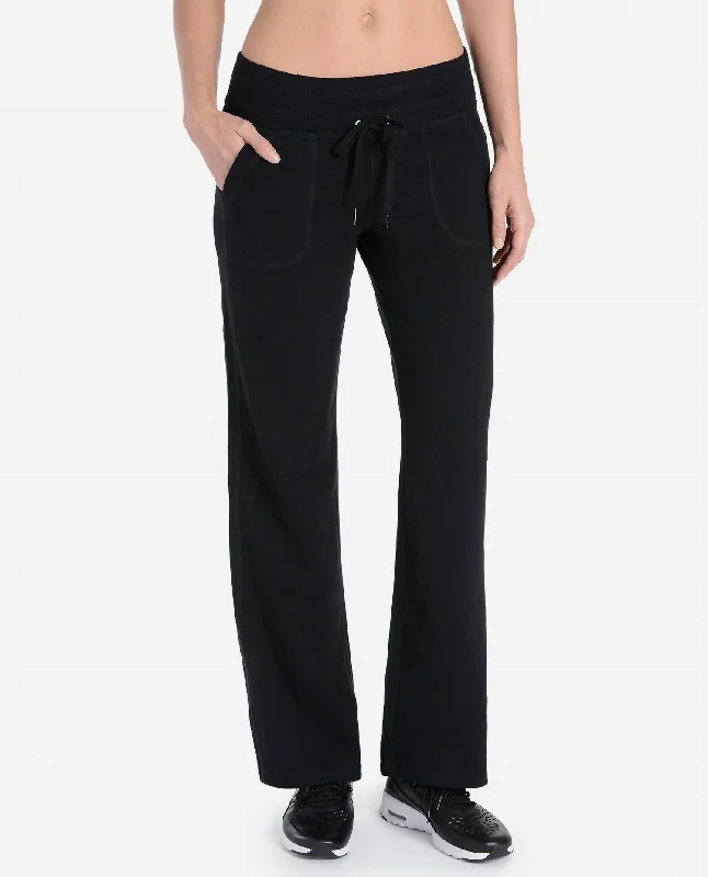 Rocker Chic Fashion Essentials Drawcord Pants In Rich Black