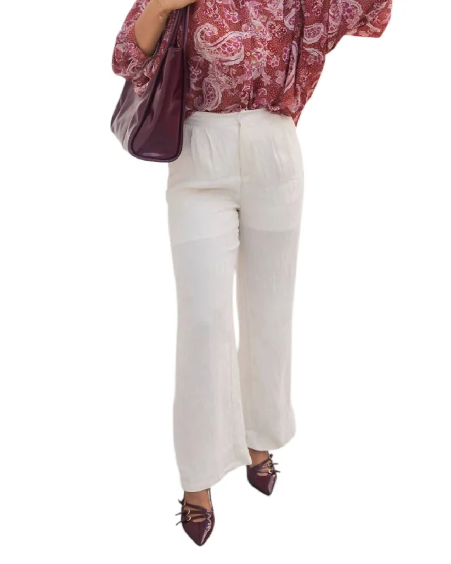 City Fashion Anastasia Wide Leg Pants In Cream