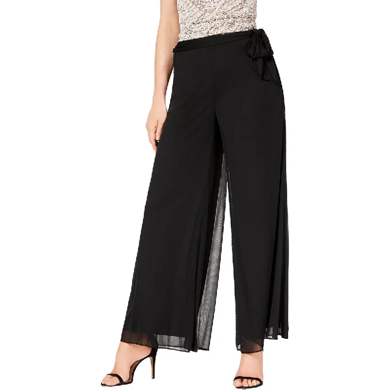 Budget-Friendly Fashion Petites Womens Solid Polyester Wide Leg Pants