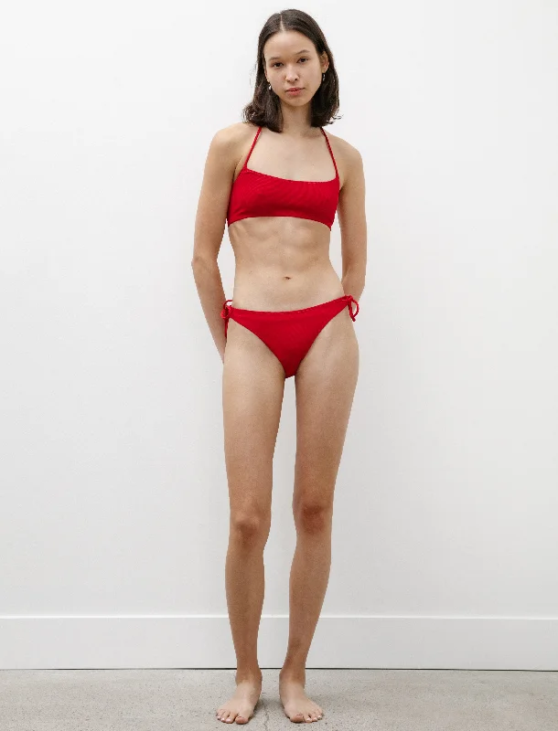 Women’s High Street Fashion Cinquantasette Rib Bikini Red