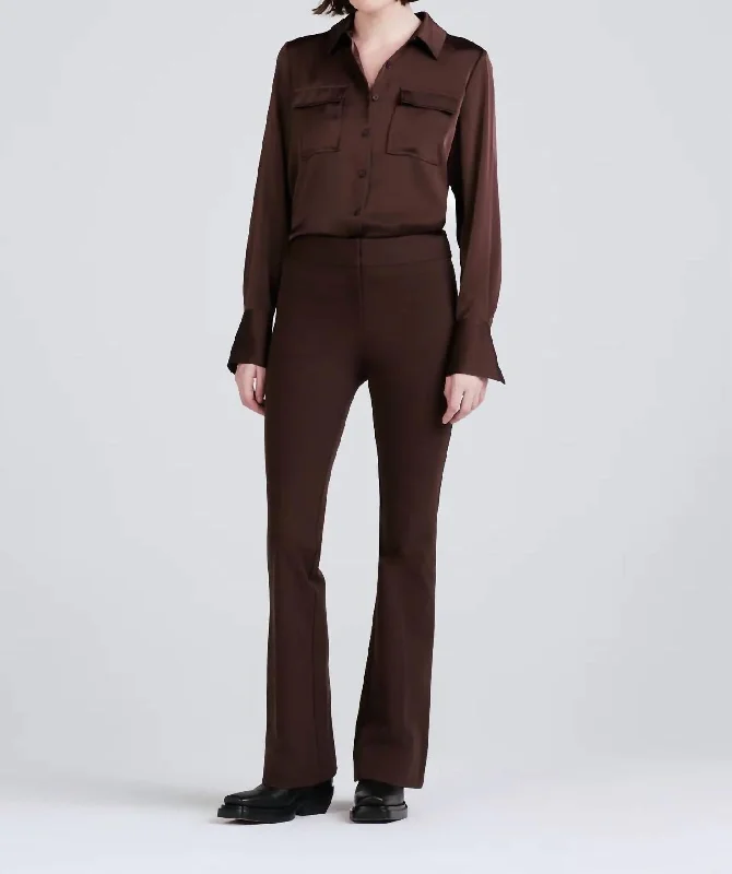 Chic Trends Unveiled Crosby Flare Trouser In Chocolate