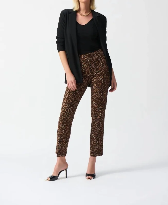 Online Clothing Stores Silky Knit Pants In Beige/black