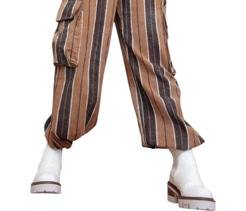 Women’s Clothes for All-Day Comfort and Style Walk The Line Striped Jogger In Brown