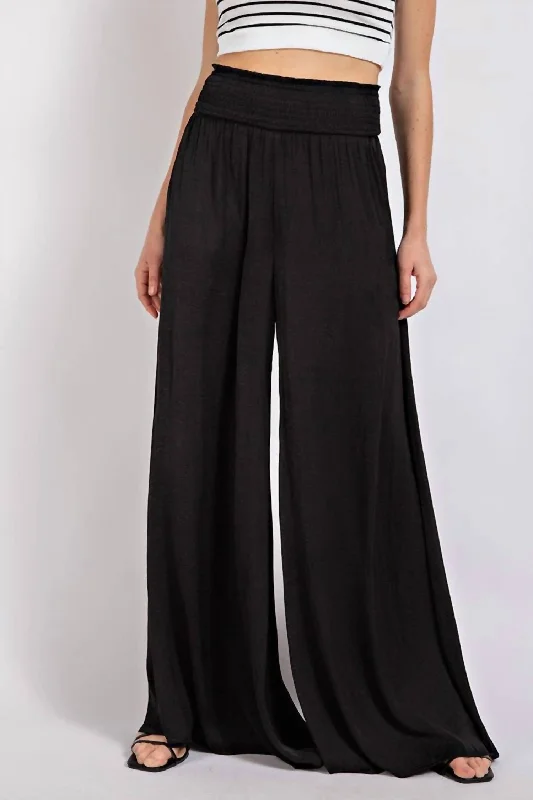 Stylish Women's Apparel Nothing Better Satin Pants In Black