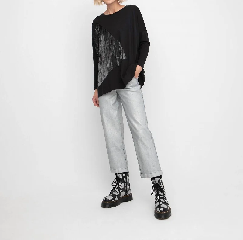 Outfits For Girls Denim Cropped Pants In Silver