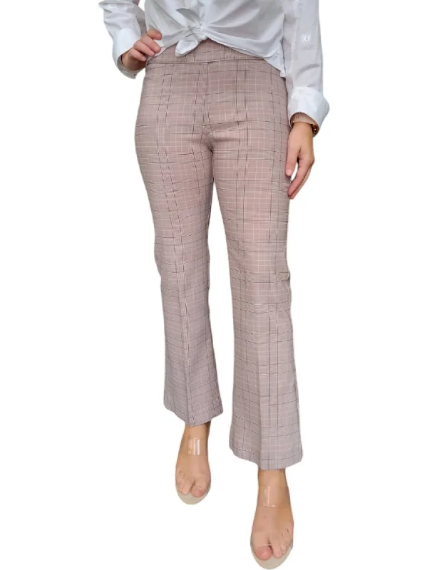 Trend Setting Wardrobe Plaid Leo Pants In Tan