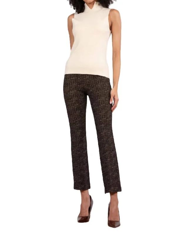 Clearance Sale Glitz Crop Flare Pant In Brown Multi Boucle